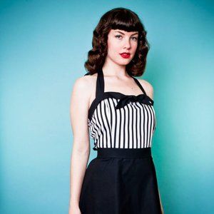 Heart of Haute Pinup Beetlejuice Referee Matey Dress S
